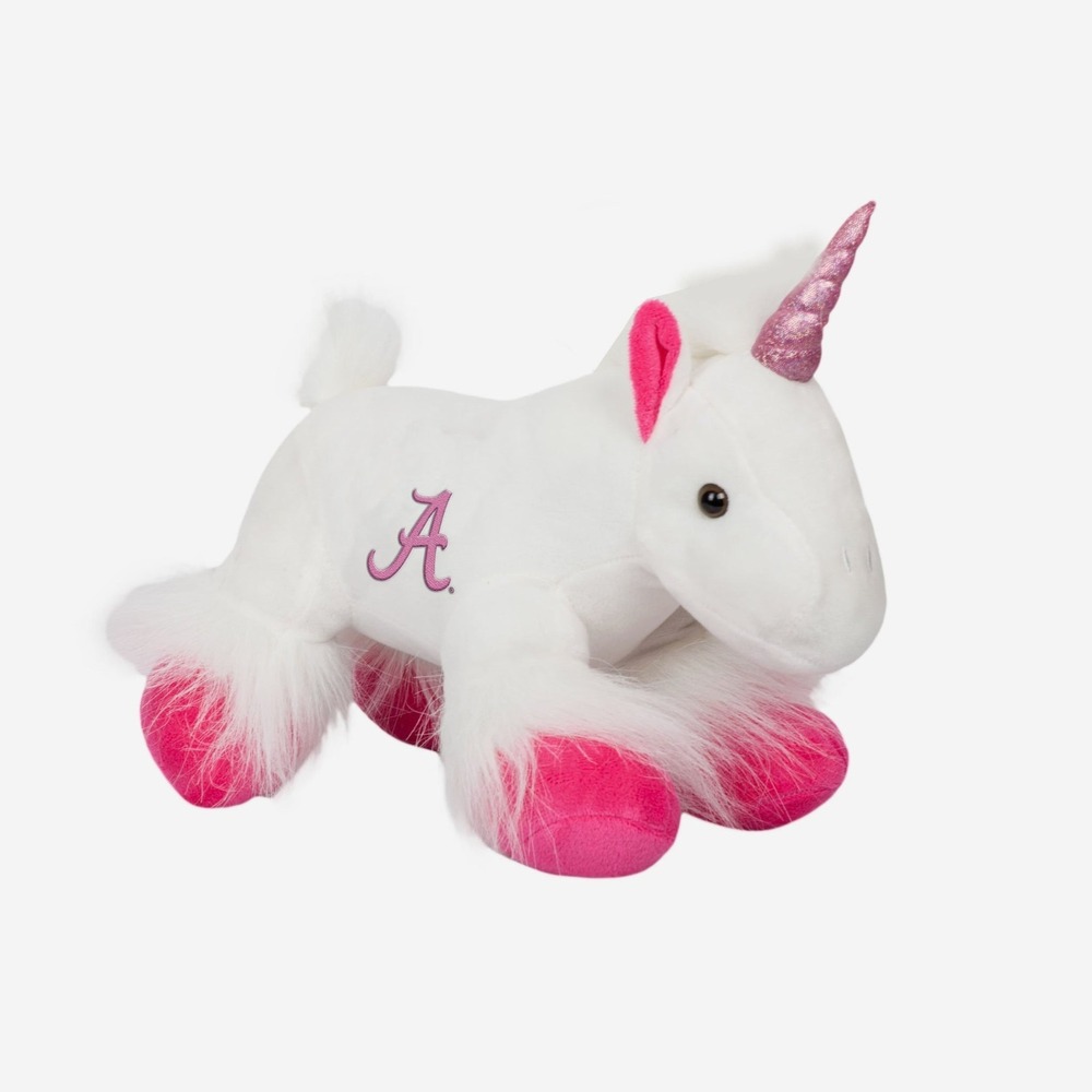 New FOCO Alabama Crimson Tide White Pink Unicorn 12in Plush NEW IN PACKAGE